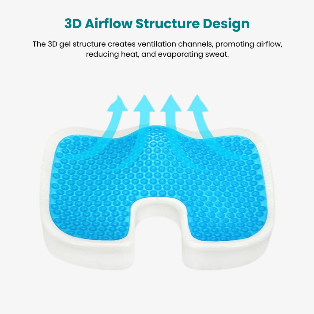 SpinalCool Ergonomic Coccyx Cooling Gel Seat Cushion