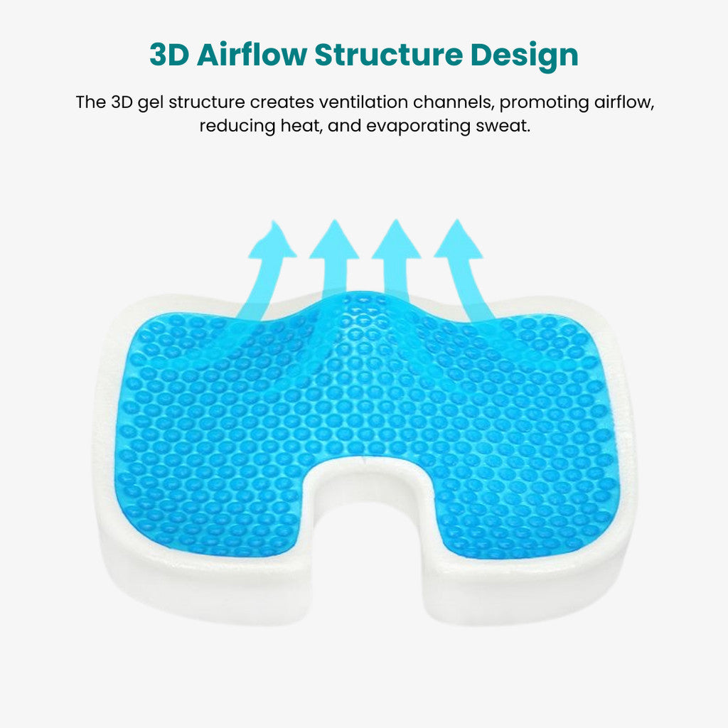 SpinalCool Ergonomic Cooling Gel Spine Support Cushion