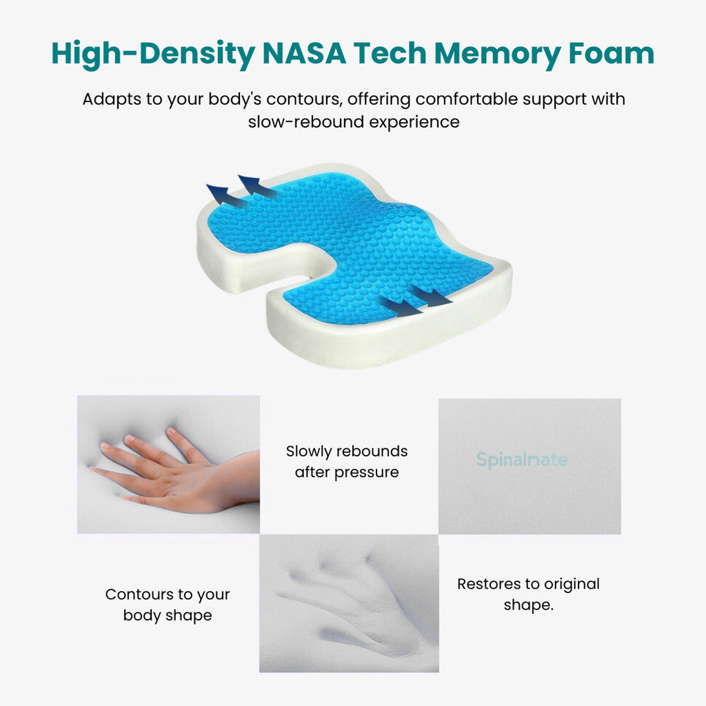 SpinalCool Ergonomic Cooling Gel Spine Support Cushion