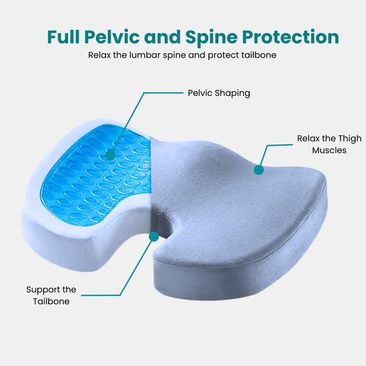 SpinalCool Ergonomic Cooling Gel Spine Support Cushion
