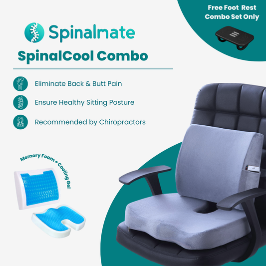 SpinalCool Ergonomic Cooling Gel Spine Support Cushion