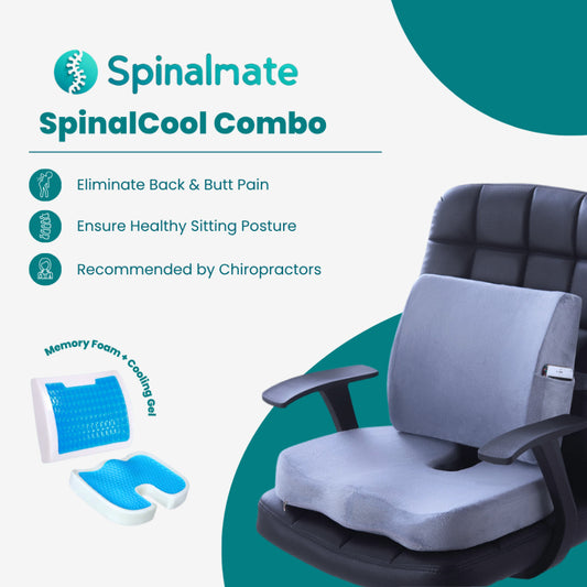 SpinalCool Ergonomic Cooling Gel Spine Support Cushion