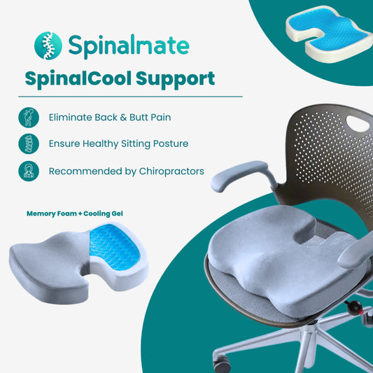 SpinalCool Ergonomic Coccyx Cooling Gel Seat Cushion
