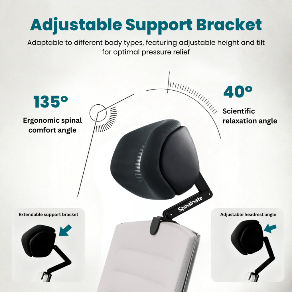 Spinalmate Office Chair Adjustable Dual-Comfort Headrest Ergonomic Bracket Extension Neck Support 办公室椅可调节头枕电脑椅加高颈