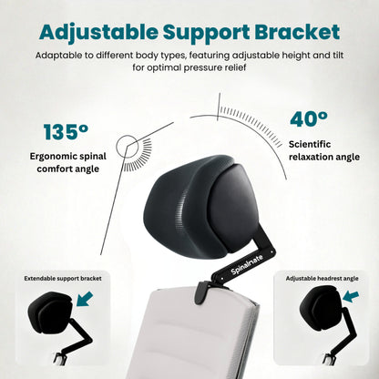 Spinalmate Office Chair Adjustable Dual-Comfort Headrest Ergonomic Bracket Extension Neck Support 办公室椅可调节头枕电脑椅加高颈