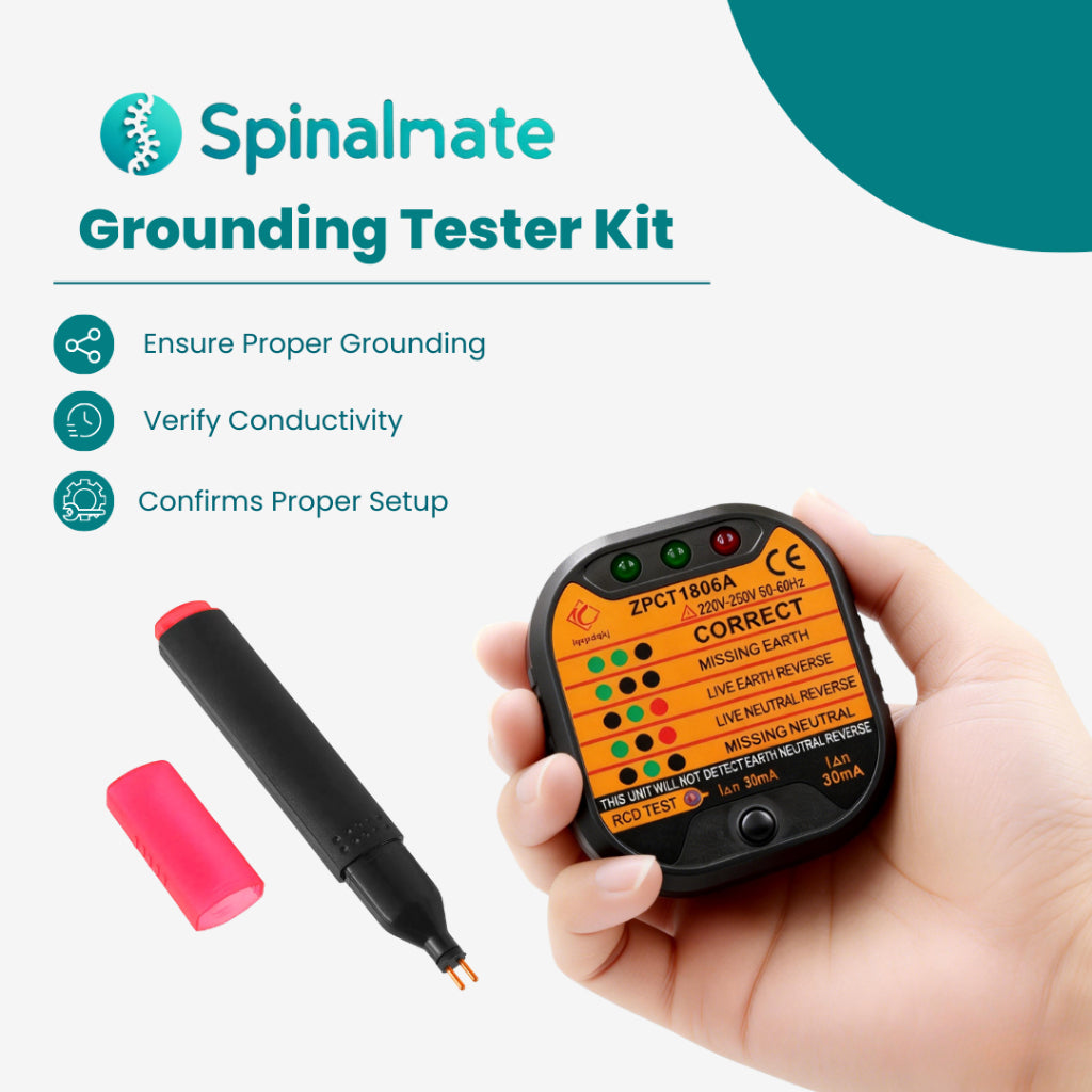 Spinalmate Grounding Tester Kit Earthing Test Kit Conductivity Pen Socket Adapter Circuit Analyzer 接地垫导通测试笔马来西亚插座电路插座