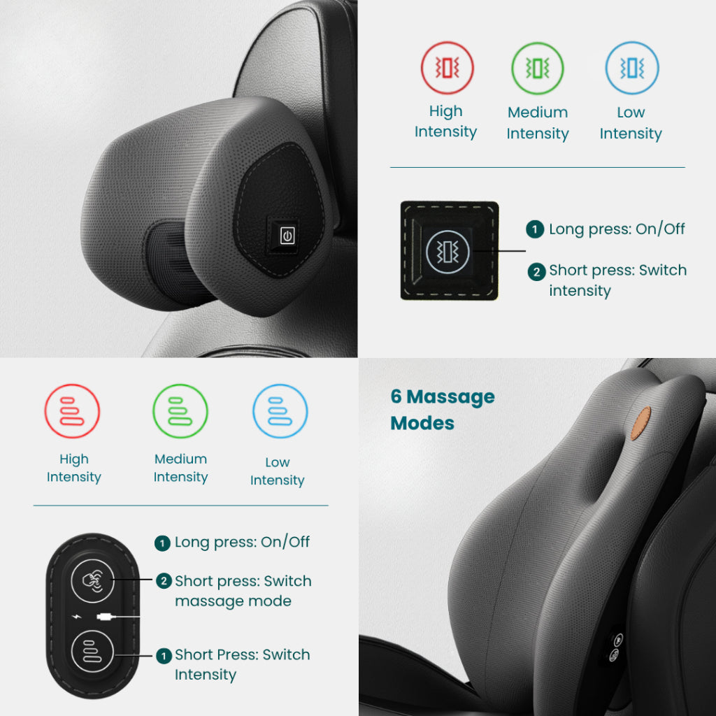 Ergonomic Multi-Mode Lumbar Massage Cushion